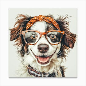 Dog With Glasses 18 Canvas Print