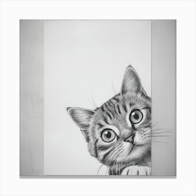 Cat Drawing 3 Canvas Print