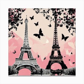 Paris With Butterflies 52 Canvas Print