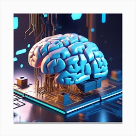 Brain On Circuit Board 23 Canvas Print