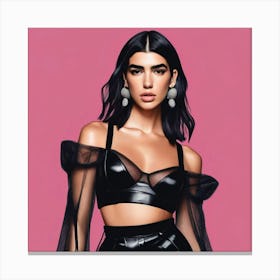 dua lipa colourful art print portrait Canvas Print