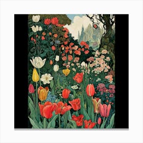 Tulips In The Garden 10 Canvas Print