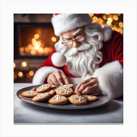 Santa Claus Eating Cookies 20 Canvas Print