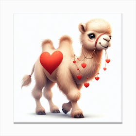 Valentine's day, Camel cub Canvas Print