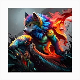 Colorful Wolf 6 Canvas Print