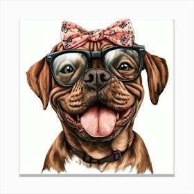 Dog With Glasses 15 Canvas Print