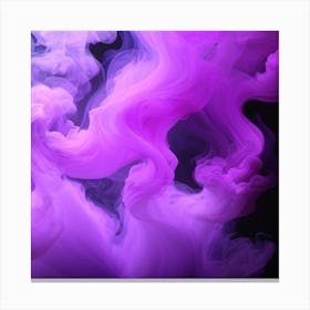Purple Smoke On Black Background Canvas Print