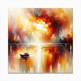 Sunset Boat Canvas Print