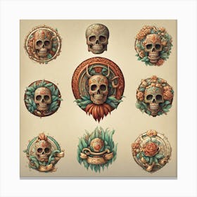 Day Of The Dead Skulls 9 Canvas Print