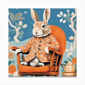 Rabbit In A Chair Canvas Print