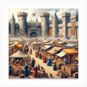 Medieval Market Canvas Print