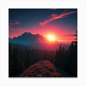 Sunset In The Mountains 55 Canvas Print