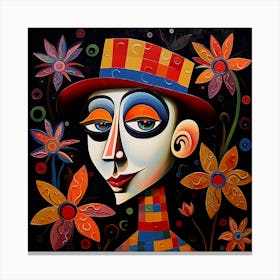 Clown In A Hat Canvas Print