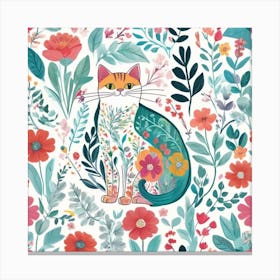 Cat theme with elegant and artistic elements Canvas Print