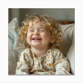 Little Girl Laughing 1 Canvas Print