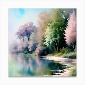 River By The Lake Canvas Print