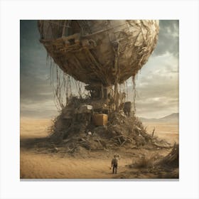 Spaceship In The Desert 2 Canvas Print