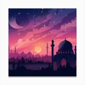 Islamic City At Night 2 Canvas Print