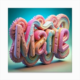 3d Render Of The Name Marie With Colorful Texture Canvas Print