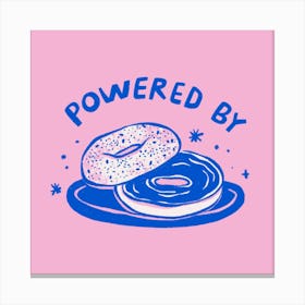Powered By Bagels Square Canvas Print
