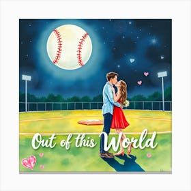 Out Of This World watercolor baseball Leinwandbild