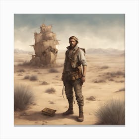 Man In The Desert Canvas Print