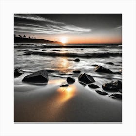 Sunset At The Beach 341 Canvas Print