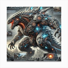 A Detailed Depiction Of The Riftbreaker Kaiju S Bi Canvas Print