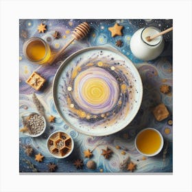 Milky Ways Of Honey And Lavender Swirls Klimt Style 2 Canvas Print