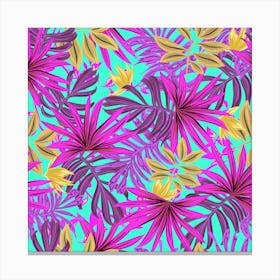 Tropical Greens Leaves Design 10 Canvas Print