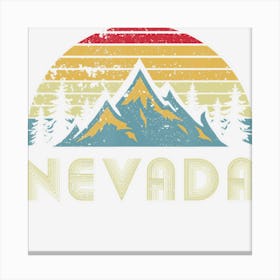 Nevada Retro Vintage Mountains Nature Hiking Canvas Print