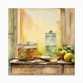 Square 12 X 12 Memory Book Page Of A Kitchen Recip (2) Canvas Print