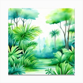 Watercolor Jungle Canvas Print