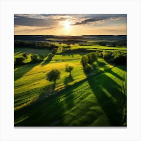 Grass Ecology No People Pasture Drone Scenic Shadow Flight Rural Scene Green Aerial View (3) Canvas Print