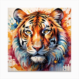 Vibrant Highly Detailed Tiger Painting 1 Canvas Print