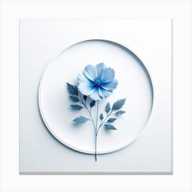 "Cyan Blossom Elegance"  'Cyan Blossom Elegance' portrays the delicate beauty of a single flower captured within the confines of a circular frame. The image's soft blue tones and the flower's intricate details convey a sense of purity and tranquility, making it a perfect piece to introduce a natural and serene element into minimalist or modern decor. This artwork celebrates the simple elegance of floral art and is ideal for those seeking to add a touch of botanical grace to their living space. Canvas Print
