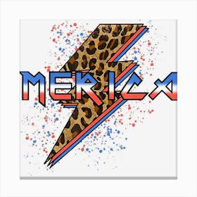 Hot Trend Merica Leopard Lightening Bolts 4th Of July Canvas Print