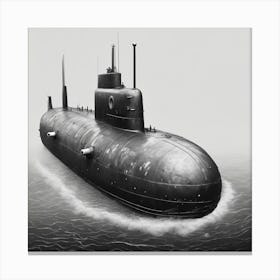 Submarino Navegando Fuerte En Superficie Canvas Print