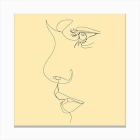 Woman'S Face Line Art Canvas Print