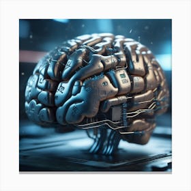 Brain On A Computer 8 Canvas Print