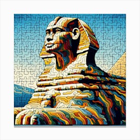 Abstract Puzzle Art Sphinx Egypt 1 Canvas Print