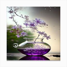 Purple Flowers In A Vase Canvas Print