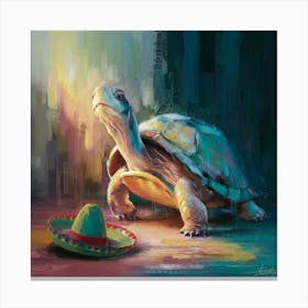 Turtle In A Sombrero 2 Canvas Print