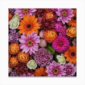Colorful Flowers Background Canvas Print