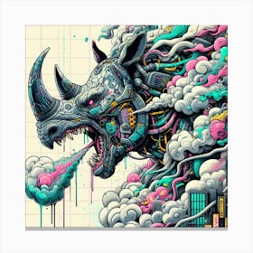 Rhino - Digital Art Canvas Print