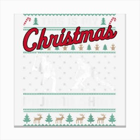 This Is My Christmas Pajama Field Hockey Ugly Sweater Funny Canvas Print