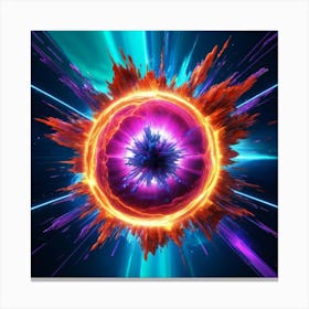 Plasma Explosion Glitch Art 26 Canvas Print