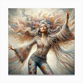 Woman With Long Hair 2 Canvas Print