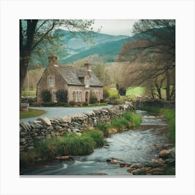 Cottage By The Stream 6 Canvas Print