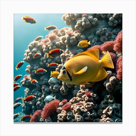 Coral Reef With Fishes Canvas Print